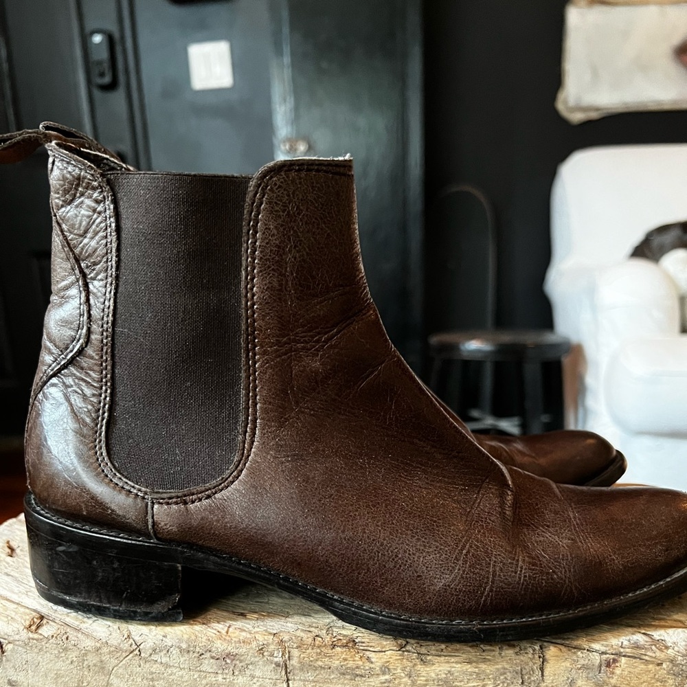 Brown Leather Ankle Boots - Picture 3 of 5